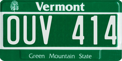 VT license plate OUV414