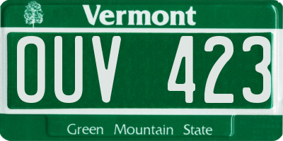 VT license plate OUV423