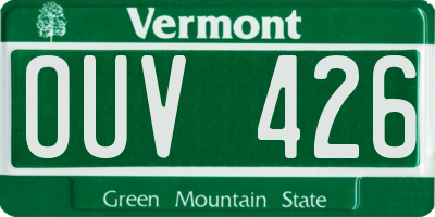 VT license plate OUV426