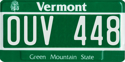VT license plate OUV448