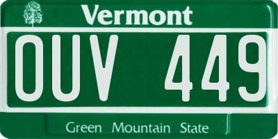 VT license plate OUV449