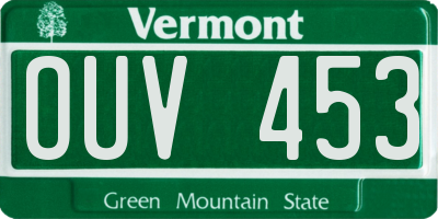 VT license plate OUV453