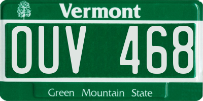 VT license plate OUV468