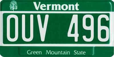 VT license plate OUV496