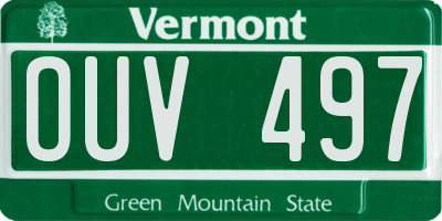 VT license plate OUV497