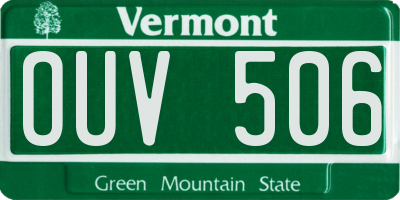 VT license plate OUV506