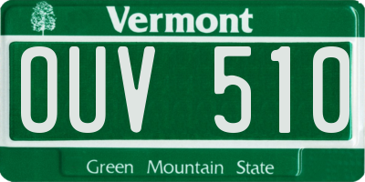 VT license plate OUV510