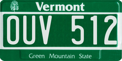 VT license plate OUV512