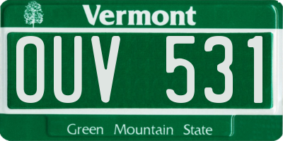 VT license plate OUV531