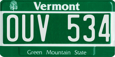 VT license plate OUV534