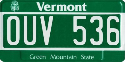 VT license plate OUV536