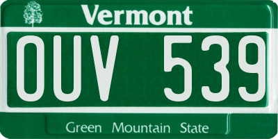 VT license plate OUV539