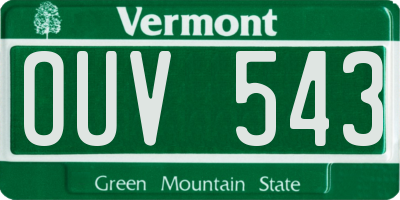VT license plate OUV543