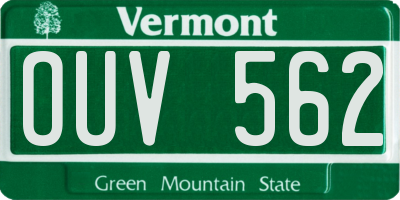 VT license plate OUV562