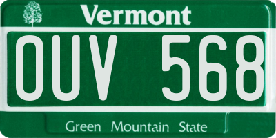 VT license plate OUV568