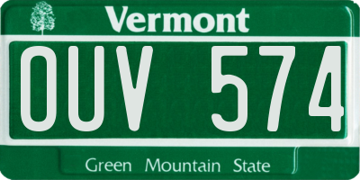 VT license plate OUV574