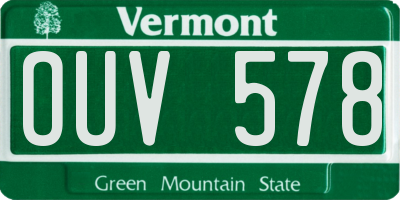 VT license plate OUV578