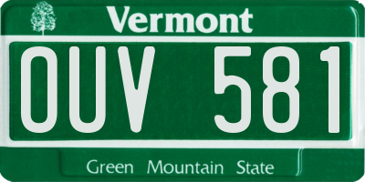 VT license plate OUV581