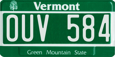 VT license plate OUV584
