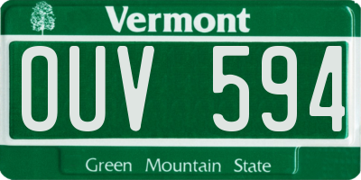 VT license plate OUV594