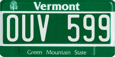 VT license plate OUV599