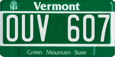 VT license plate OUV607