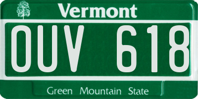 VT license plate OUV618