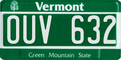 VT license plate OUV632