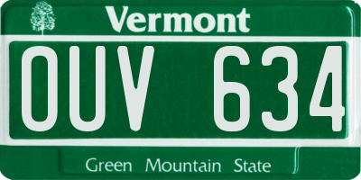 VT license plate OUV634