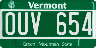 VT license plate OUV654