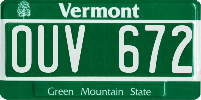 VT license plate OUV672