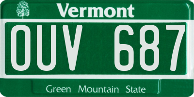 VT license plate OUV687
