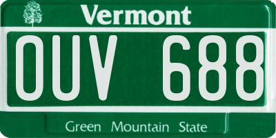 VT license plate OUV688