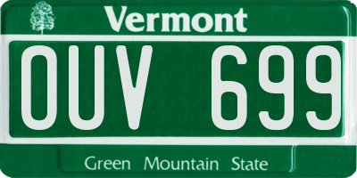 VT license plate OUV699