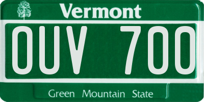 VT license plate OUV700