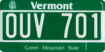 VT license plate OUV701