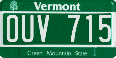 VT license plate OUV715