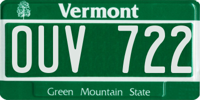 VT license plate OUV722