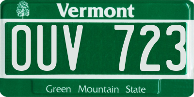 VT license plate OUV723