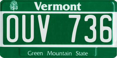 VT license plate OUV736