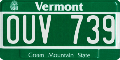 VT license plate OUV739
