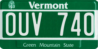 VT license plate OUV740