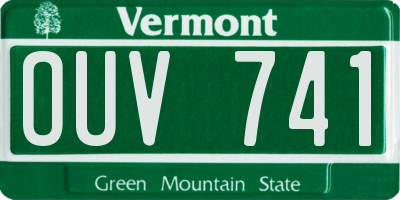 VT license plate OUV741