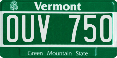 VT license plate OUV750