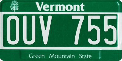 VT license plate OUV755