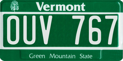 VT license plate OUV767