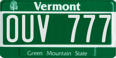VT license plate OUV777