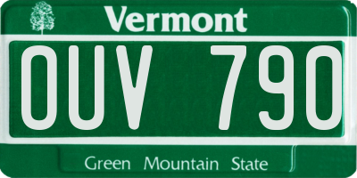 VT license plate OUV790