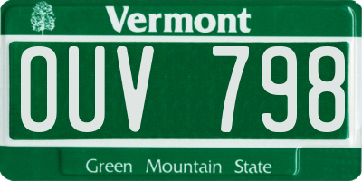 VT license plate OUV798