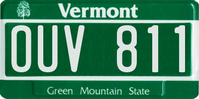 VT license plate OUV811